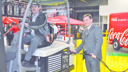 Coca-Cola goes green with fuel cell for lift trucks.