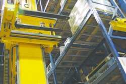 Dematic’s HK3000RF AS/RS, which can be retrofitted to existing warehouses, has a rotating fork that picks from either side of a racking aisle.