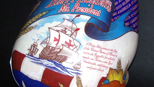 A Presidential turkey packaged with Sealed Air's Cryovac vacuum L-bag.