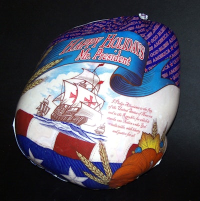 A Presidential turkey packaged with Sealed Air's Cryovac vacuum L-bag.