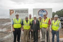 The Primus team with Governor Deal. From left: Richie O’Connell, Construction Project Manager John Navarro, A/E Project Manager Randy Broome, AIA, Governor Deal, Project Account Manager Tony Pitrone, Primus President Rich O’Connell, and Project Manager Ti