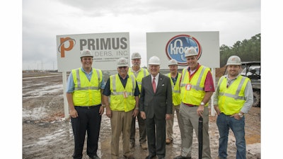 The Primus team with Governor Deal. From left: Richie O’Connell, Construction Project Manager John Navarro, A/E Project Manager Randy Broome, AIA, Governor Deal, Project Account Manager Tony Pitrone, Primus President Rich O’Connell, and Project Manager Ti