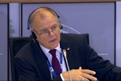 Vytenis Andriukaitis replies during a question and answer session at the European Parliament committee on Environment, Public Health and Food Safety hearings.