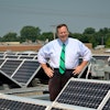 Richard Murphy claims the solar arrays produce 12 percent of the facility's electricity and have delivered $20,000 in annual savings for Murphy Warehouse Co.