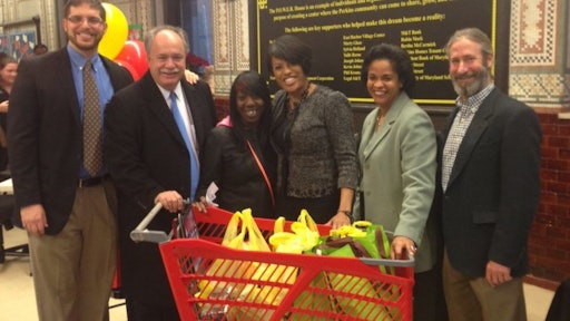 Mayor Stephanie Rawlings-Blake and Interim Health Commissioner Dr. Jacquelyn Duval-Harvey join representatives from Klein's Family Markets and ShopRite of Howard Park at the announcement.