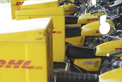 Delivery bikes at the DHL Nigeria.