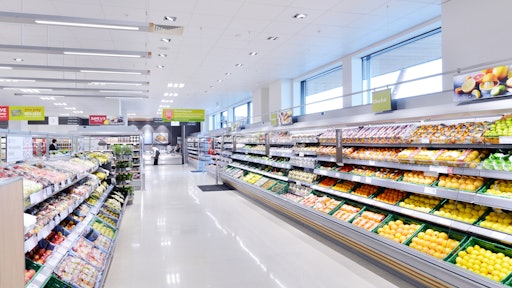 A fruit and produce aisle in a Waitrose supermarket.