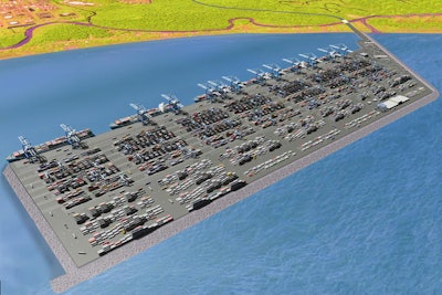 An artist's rendering of the proposed terminal at Moin, Costa Rica.