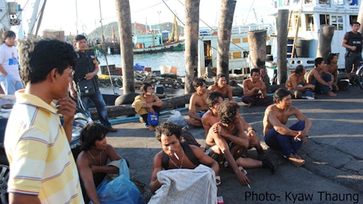 This isn't the first time the fishing industry in Southeast Asia has been accused of worker abuse, with these 11 Burmese migrants were rescued in this file photo from June of 2012.