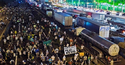 Brazilian truckers strike In protest of rising fuel taxes.