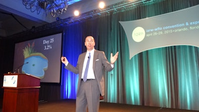 Futurist author Jack Uldrich presents the “Big AHA” to the IARW/WFLO expo in Orlando.