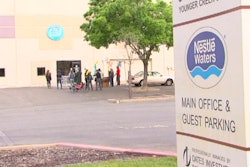 This image was taken from video of a March 20, 2015, protest of the Nestle bottling plant in Sacramento.