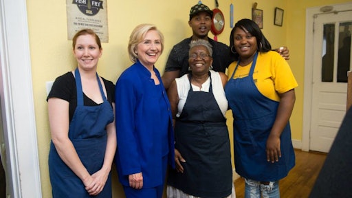 Hillary Clinton at at the Main Street Bakery in Columbia, South Carolina.