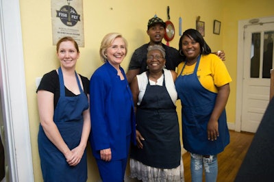 Hillary Clinton at at the Main Street Bakery in Columbia, South Carolina.