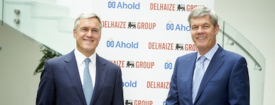 Frans Muller, President and CEO of Delhaize Group, and Dick Boer, President and CEO of Royal Ahold.