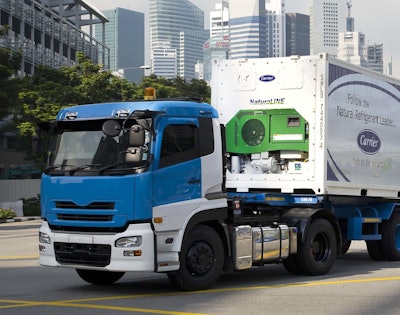 Carrier Transicold's NaturLINE uses natural refrigerant carbon dioxide, which can lower carbon emissions by 28 percent compared to previous systems,