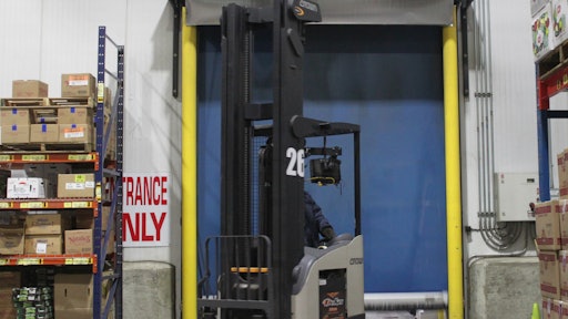 High-speed doors provide rapid storage and retrieval of product from the freezer and chilled storage rooms for Cheney Brothers.