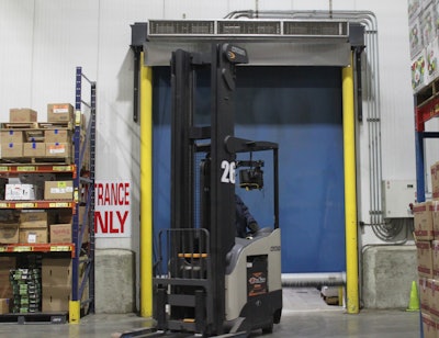 High-speed doors provide rapid storage and retrieval of product from the freezer and chilled storage rooms for Cheney Brothers.