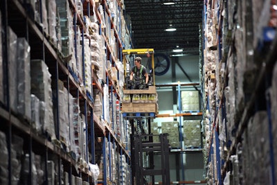 Dot Foods readies products in a distribution center for full truck load delivery.