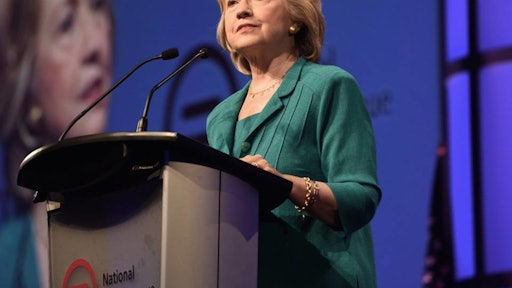 'I don’t believe we can afford to keep giving new agreements the benefit of the doubt. The risks are too high that, despite our best efforts, they will end up doing more harm than good,' Clinton said in a statement issued during a campaign swing through Iowa.