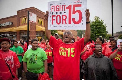 The protests, which were scheduled to take place in 270 cities, mark the workers' largest show of force in the three years since they launched a series of rallies to call for higher pay and the right to unionize, according to Fight for $15, which represents the workers and is backed by the Service Employees International Union.