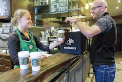 Starbucks has partnered with Postmates to deliver food and beverages to customers in Seattle, Wash.