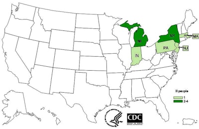 Dole Food Co. issued a voluntary market withdrawal of packaged salads from 23 states and three Canadian provinces a few hours after the CDC announcement.