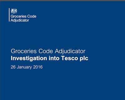 U.K. Groceries Code Adjudicator (GCA) Christine Tacon made five recommendations in the report, which include stopping Tesco from making unilateral deductions from money owed for goods supplied. Suppliers will be given 30 days to challenge any proposed deduction and if challenged Tesco will not be entitled to make the deduction. The GCA also insists that the company corrects pricing errors within seven days of notification by a supplier.