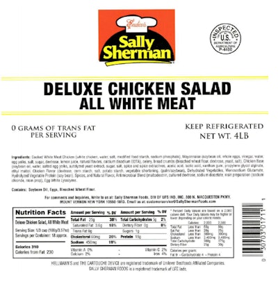 The chicken salad items were produced on various dates between Feb. 2 to 18, 2016, and were shipped to distributor locations in New York, New Jersey, Virginia, Pennsylvania, and Maryland.