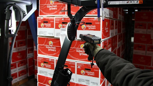 The scanners make it easy for Kershaw Fruit to track the PTI labels on pallets and cases.