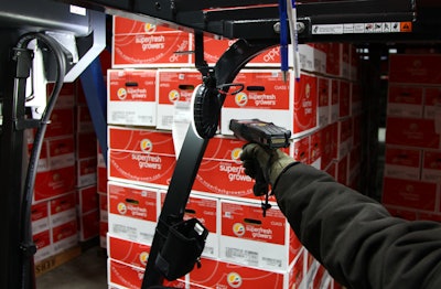 The scanners make it easy for Kershaw Fruit to track the PTI labels on pallets and cases.