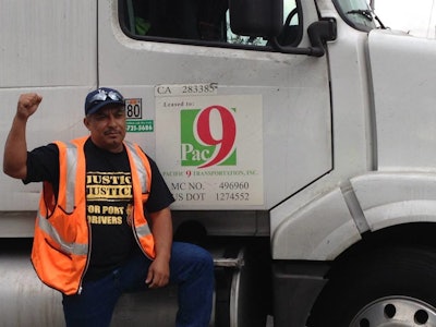Pacific 9 Transportation’s bankruptcy filing on Tuesday halts collection attempts from drivers who have fought for back pay, arguing the Carson, Calif., company improperly classified them as independent contractors instead of employees.