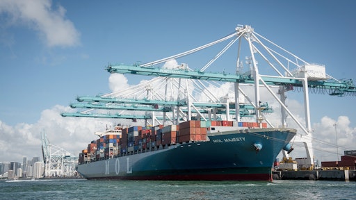 The MOL Majesty is part of the G6 Alliance Transpacific PA2 service, originating in Asia.