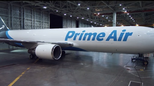 Amazon One is one of 40 jets that Amazon agreed to lease through air cargo partners Atlas Air Worldwide Holdings Inc. and Air Transport Services Group Inc. earlier this year.