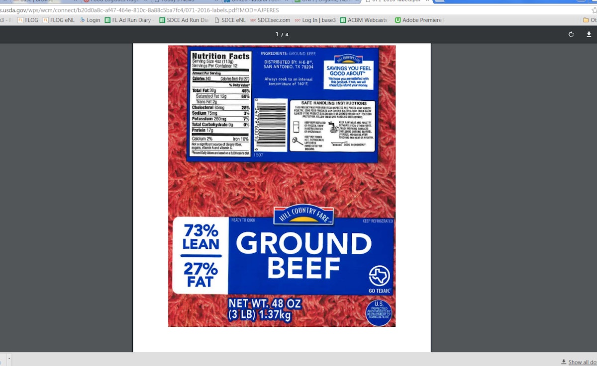 Hill Country Fare Ground Beef, 73% Lean