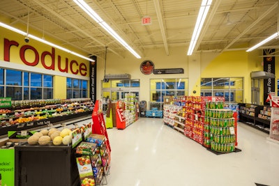 The LED lighting provides aesthetically pleasing white light that improves the visual appearance of fruits, vegetables and meats.