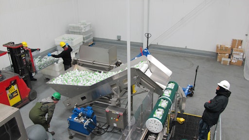 Lineage Logistics’ high pressure processing system uses elevated hydrostatic pressures of up to 87,000 psi to reduce overall microbiological contaminant flora and pathogens.