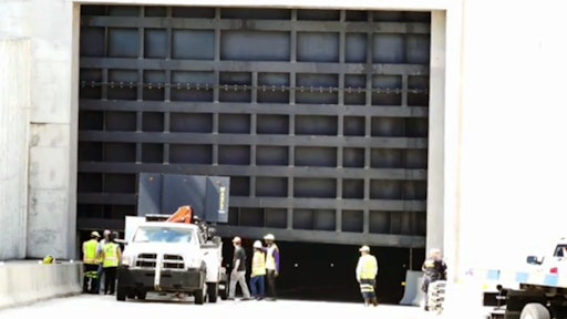 The PortMiami Tunnel closed its watertight gates Wednesday afternoon as a precaution against a tidal flood from Hurricane Matthew.