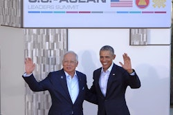 Malaysian Prime Minister Najib Razak (left) poses with President Barack Obama at the U.S.-Asean Leaders Summit in February.