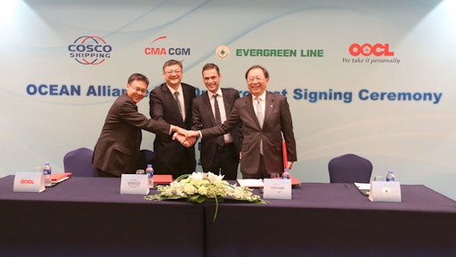 Members of the Ocean Alliance announce the signing of an agreement, called the Day One Product.