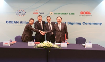 Members of the Ocean Alliance announce the signing of an agreement, called the Day One Product.