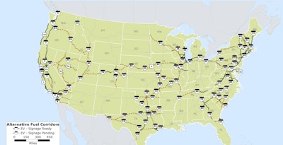 The U.S. Department of Transportation is establishing a network of 55 alternative fueling and charging corridors for electric, natural gas, hydrogen, and propane fuel vehicles that spans 35 states and Washington, D.C., and 48 out of 55 routes will be designated as electric-vehicle charging corridors.