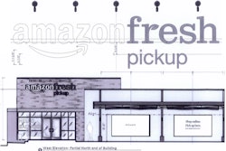 Diagrams attached to permit filings show signs planned at the “AmazonFresh Pickup” store in Seattle’s Ballard neighborhood.