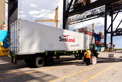 Sealand Reefer Container At Port Everglades Fl