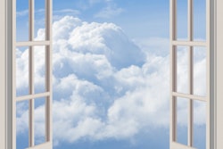 Clouds Window Frame Open Seen Through Window Scene Through Window Fluffy White 1022996