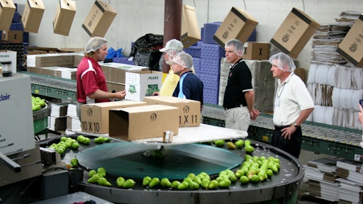 A packing house at Valley Fruit in Wapato, Washington.