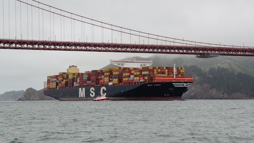 MSC Anna arrives at Port of Oakland.