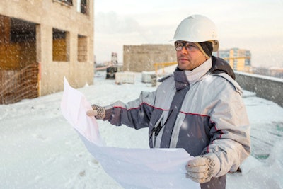 Stock Winter Construction Site