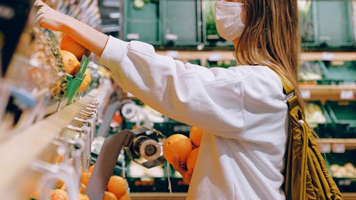 Woman In White Long Sleeve Jacket Shopping For Fruits 3962291
