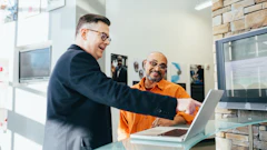 Man Pointing Laptop Computer 2182981